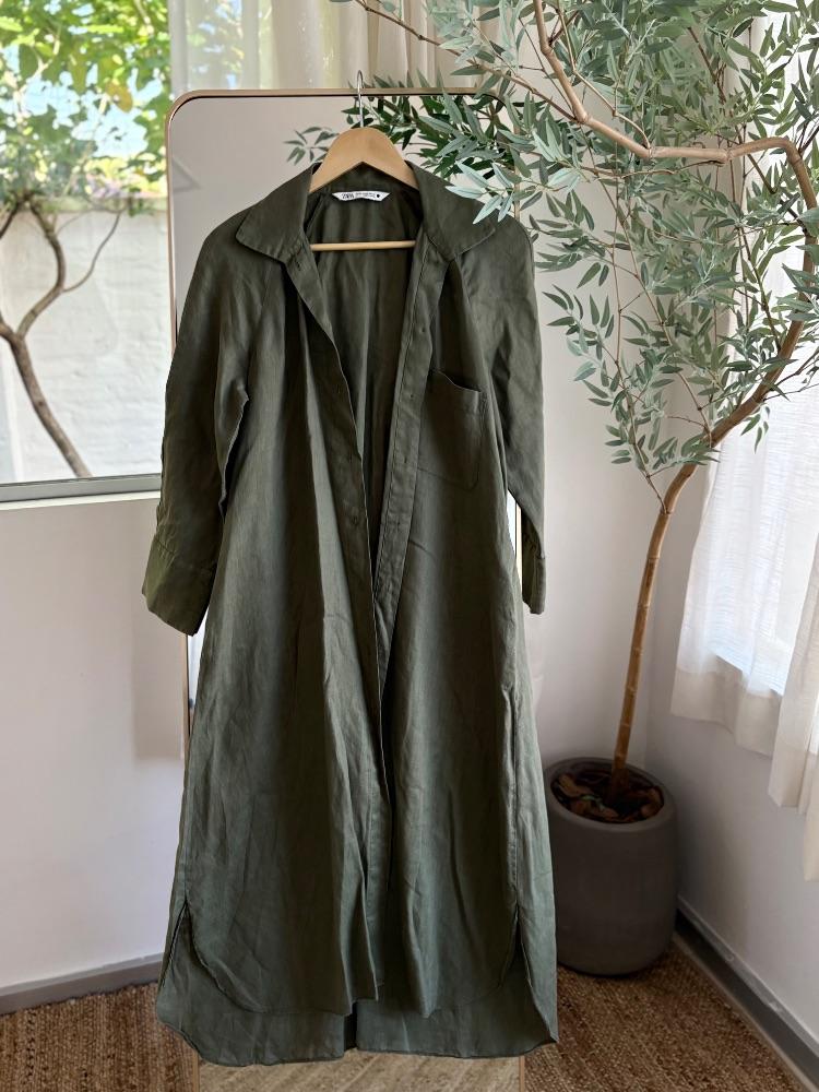 01.16 vestido camisero verde Zara .JPG