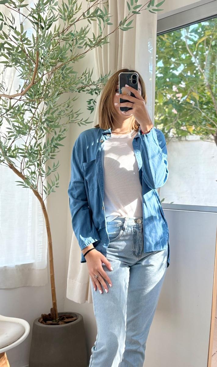 01.76 camisa mangas largar de jeans azul urban haus .JPG